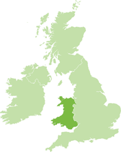 map of Wales